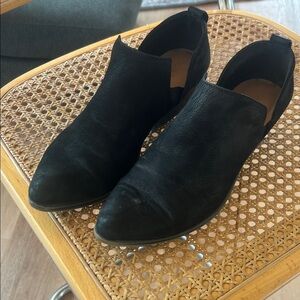 Frye Black Suede Slip-On Mules